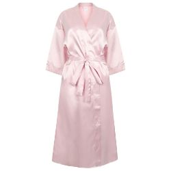 Towel City Women's Satin Robe Light Pink